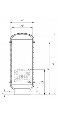 Буферная емкость (аккумулирующий бак) Schulz STB-1500B с одним нижним теплообменником